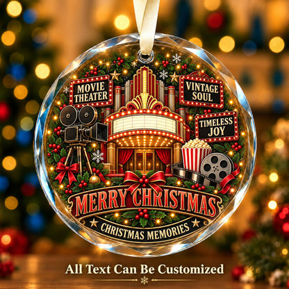 Movie Theater Personalized Glass Ornament | 5To9Vibe