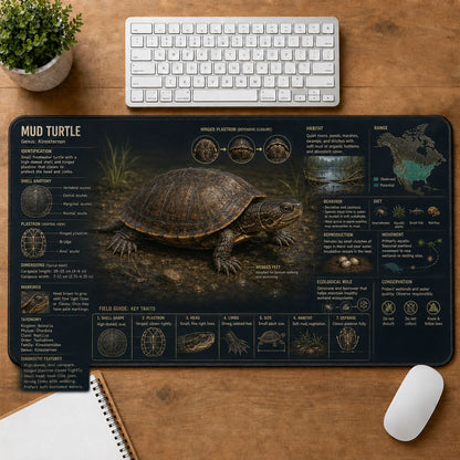 Mud Turtle Turtle and Tortoise Species Guide Desk Mat | 5To9Vibe