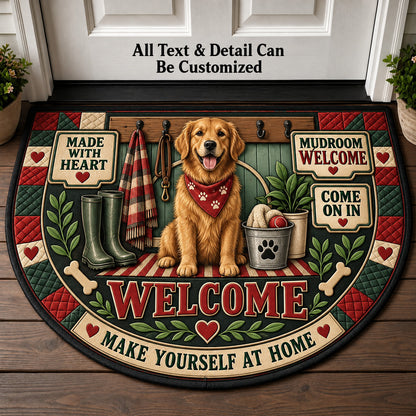 Mudroom Welcome Personalized Half Round Mat | 5To9Vibe
