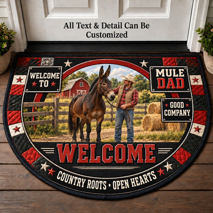 Mule Dad Personalized Half Round Mat | 5To9Vibe