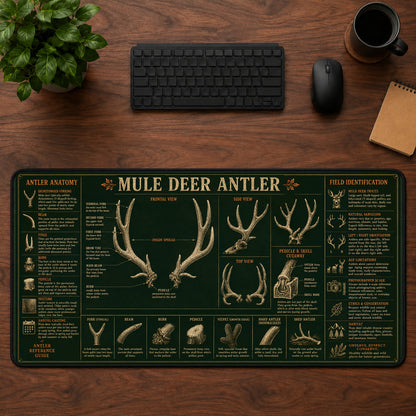 Mule Deer Antler Desk Mat Mouse Pad | 5To9Vibe