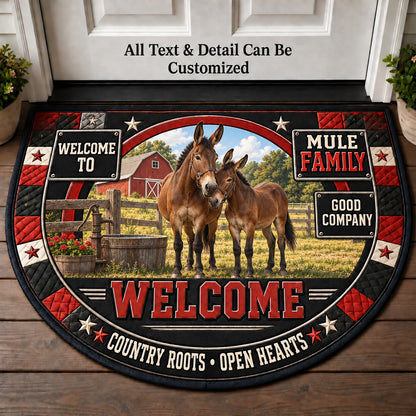 Mule Family Personalized Half Round Mat | 5To9Vibe