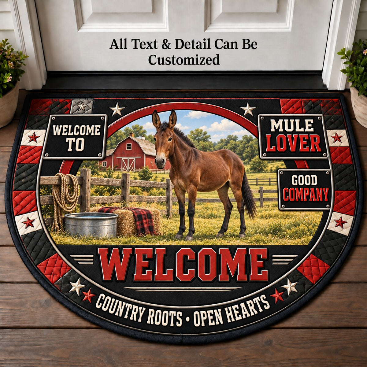 Mule Lover Personalized Half Round Mat | 5To9Vibe