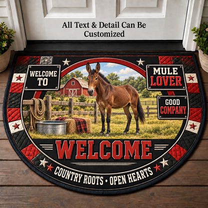 Mule Lover Personalized Half Round Mat | 5To9Vibe