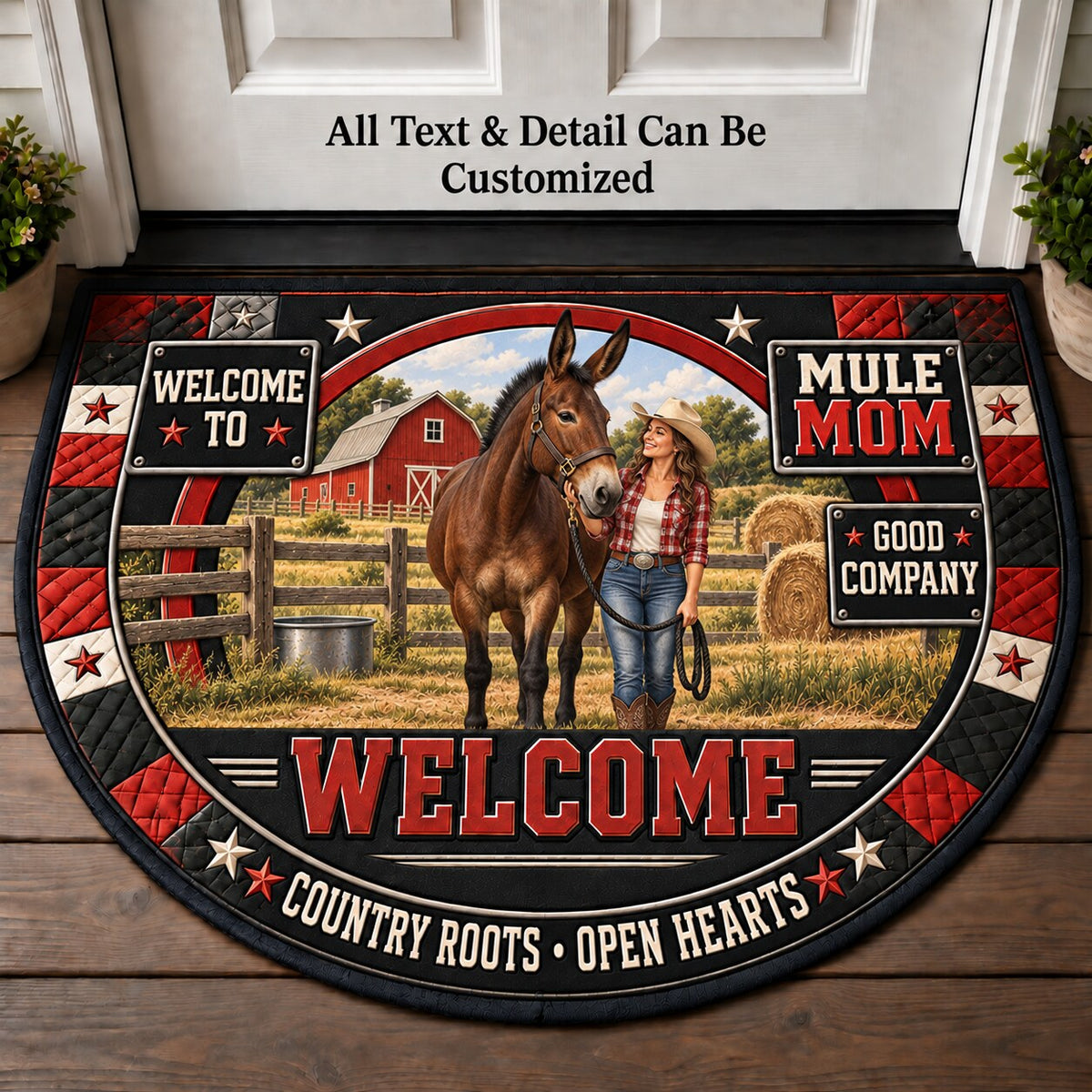 Mule Mom Personalized Half Round Mat | 5To9Vibe