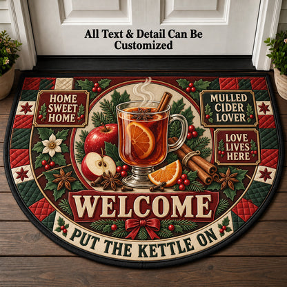 Mulled Cider Lover Personalized Half Round Mat | 5To9Vibe