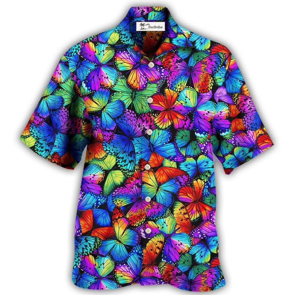 Hawaiian Shirt / Adults / S Butterfly Multi Bright Butterflies - Hawaiian Shirt 