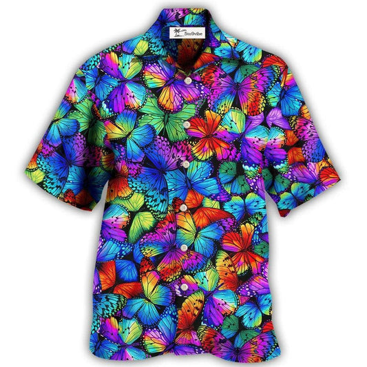 Hawaiian Shirt / Adults / S Butterfly Multi Bright Butterflies - Hawaiian Shirt 