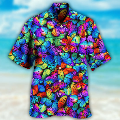Butterfly Multi Bright Butterflies - Hawaiian Shirt 