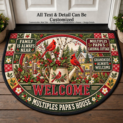 Multiples Papa's Cardinal Cottage Personalized Half Round Mat | 5To9Vibe