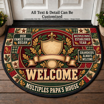 Multiples Papa's Established Year Personalized Half Round Mat | 5To9Vibe