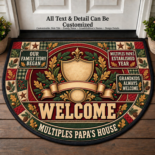 Multiples Papa's Established Year Personalized Half Round Mat | 5To9Vibe