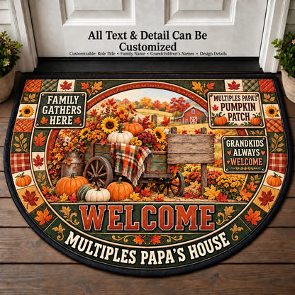 Multiples Papa's Pumpkin Patch Personalized Half Round Mat | 5To9Vibe