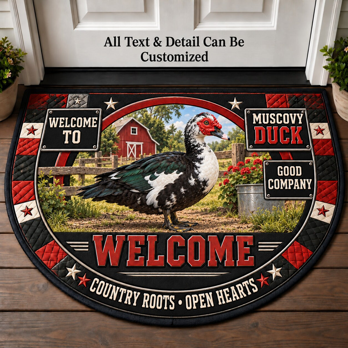 Muscovy Duck Personalized Half Round Mat | 5To9Vibe