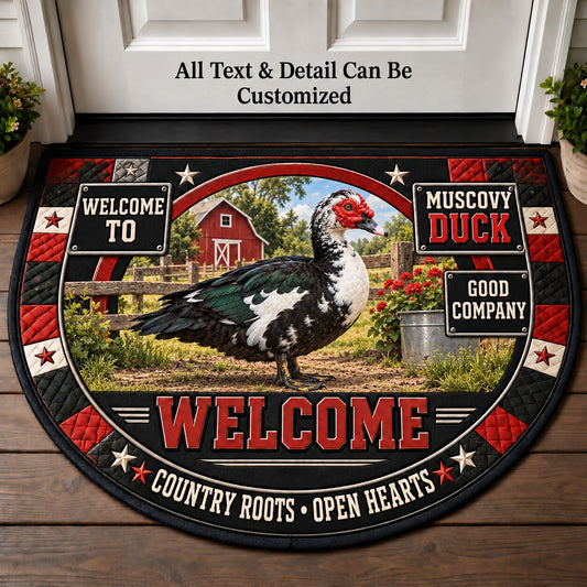 Muscovy Duck Personalized Half Round Mat | 5To9Vibe