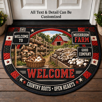 Mushroom Farm Personalized Half Round Mat | 5To9Vibe