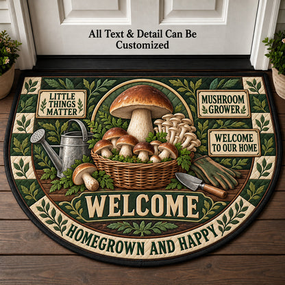 Mushroom Grower Personalized Half Round Mat | 5To9Vibe