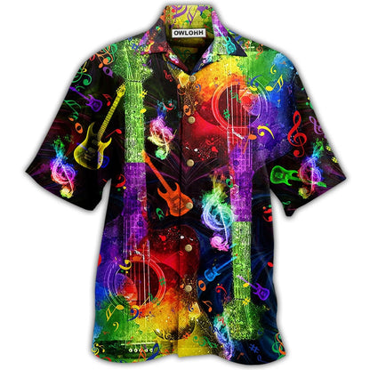 Hawaiian Shirt / Adults / S Guitar Music Amazing Rainbow - Hawaiian Shirt 