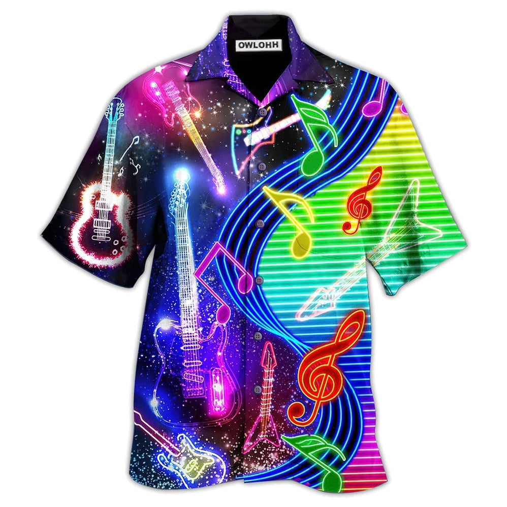 Hawaiian Shirt / Adults / S Guitar Love Light Neon - Hawaiian Shirt 