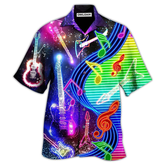 Hawaiian Shirt / Adults / S Guitar Love Light Neon - Hawaiian Shirt 