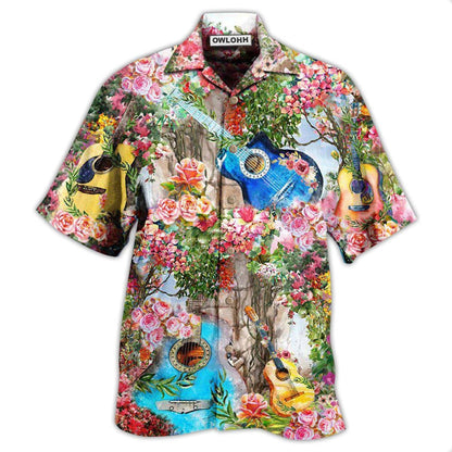 Hawaiian Shirt / Adults / S Guitar Music Guitar Melody In Rose Garden - Hawaiian Shirt 
