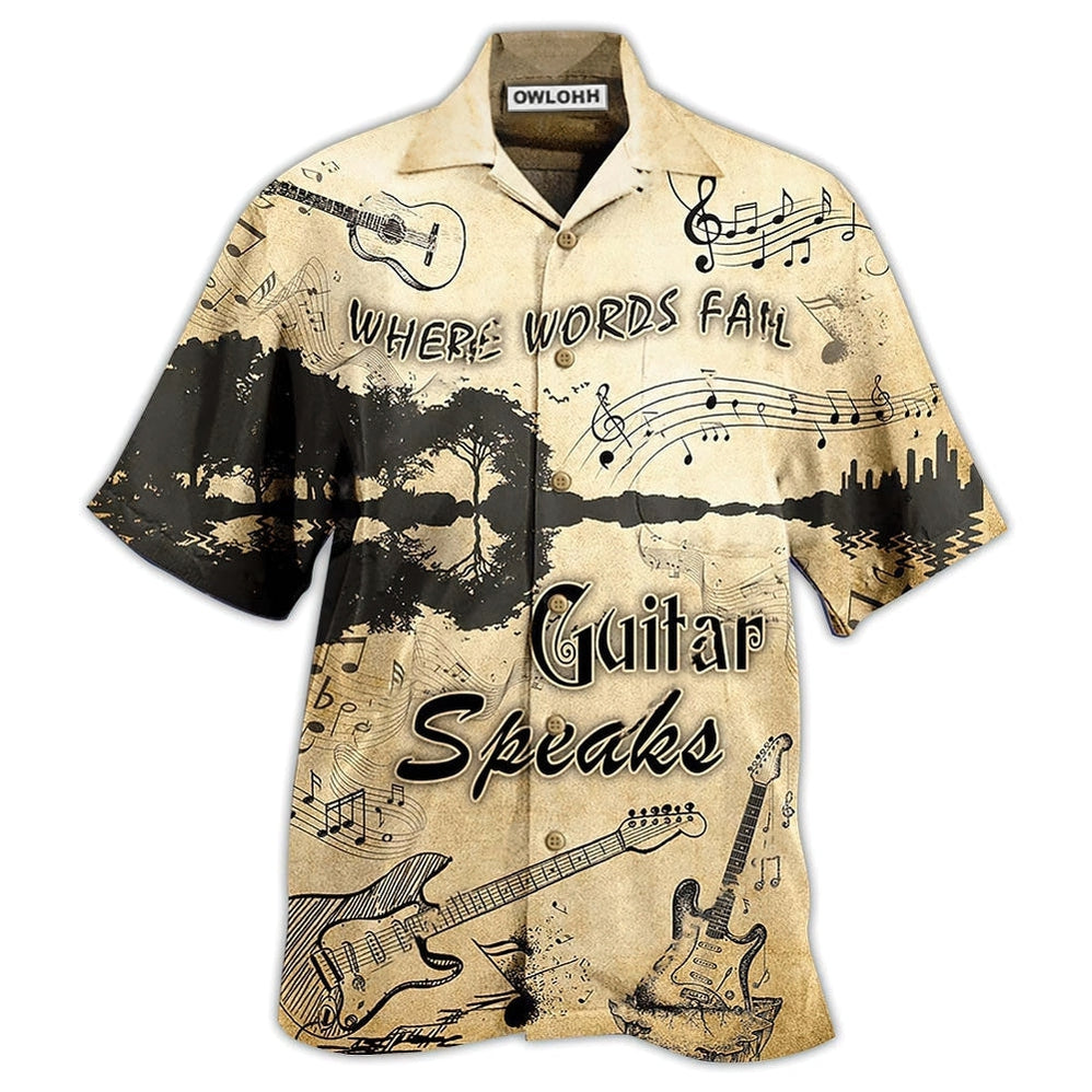 Hawaiian Shirt / Adults / S Guitar Speaks Love It - Hawaiian Shirt 