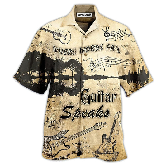 Hawaiian Shirt / Adults / S Guitar Speaks Love It - Hawaiian Shirt 