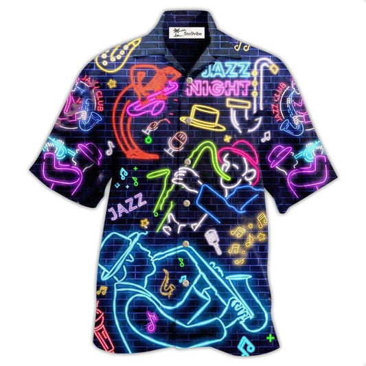Hawaiian Shirt / Adults / S Saxophone Love Neon - Hawaiian Shirt 