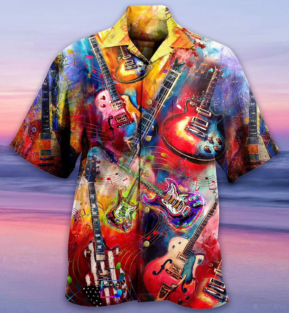 Guitar Music Mix Color Love Life Very Much - Hawaiian Shirt 