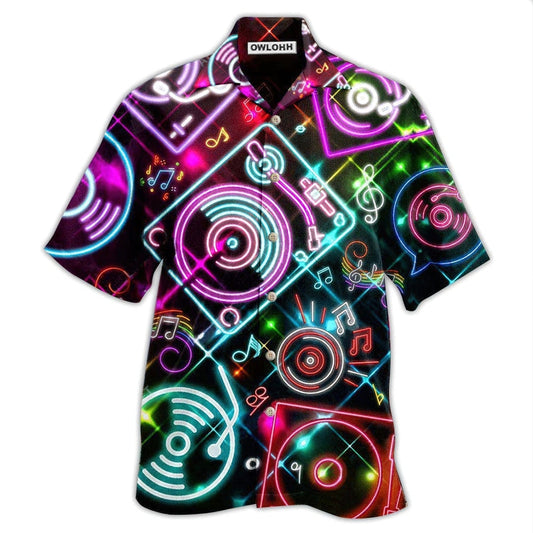 Hawaiian Shirt / Adults / S Music Record Player In Memory - Hawaiian Shirt 