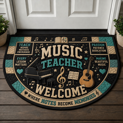 Guitar Welcome Mat - Electric Guitarist Play More Worry Less Doormat - 5to9vibe