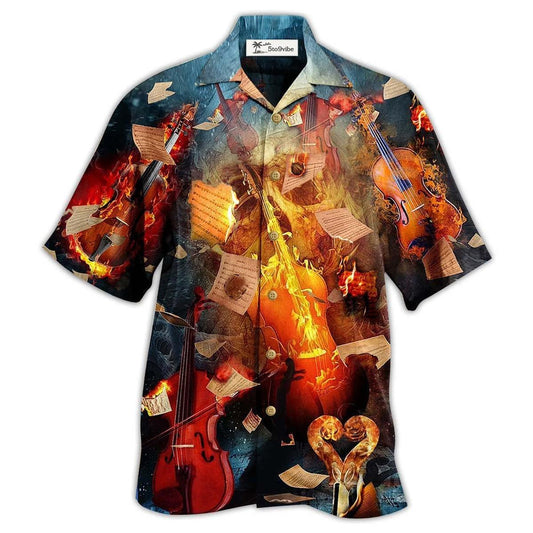 Hawaiian Shirt / Adults / S Violin Music Fire Burn Fire - Hawaiian Shirt 