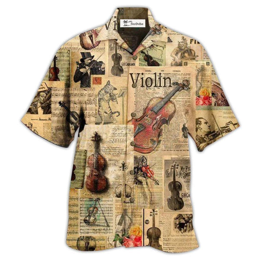 Hawaiian Shirt / Adults / S Violin Love Life Style Vintage Style - Hawaiian Shirt 