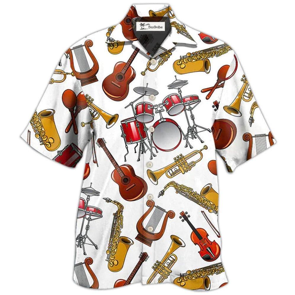 Hawaiian Shirt / Adults / S Music Instruments White Style - Hawaiian Shirt 