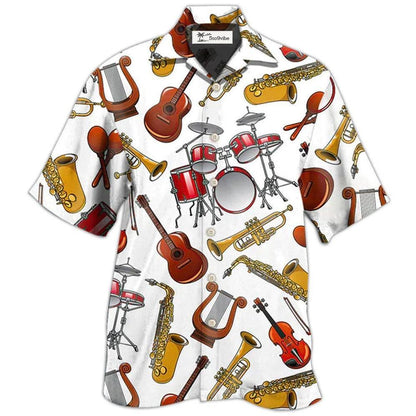 Hawaiian Shirt / Adults / S Music Instruments White Style - Hawaiian Shirt 