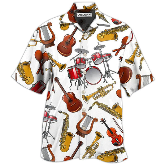 Hawaiian Shirt / Adults / S Music Instruments White Style - Hawaiian Shirt 