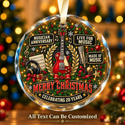 Musician Anniversary Personalized Glass Ornament | 5To9Vibe