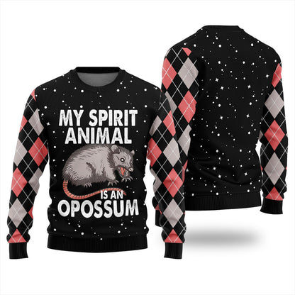 My Spirit Animal Is An Opossum Ugly Christmas Sweater