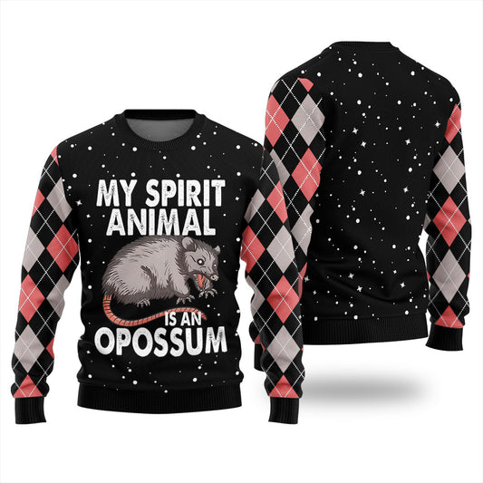 My Spirit Animal Is An Opossum Ugly Christmas Sweater