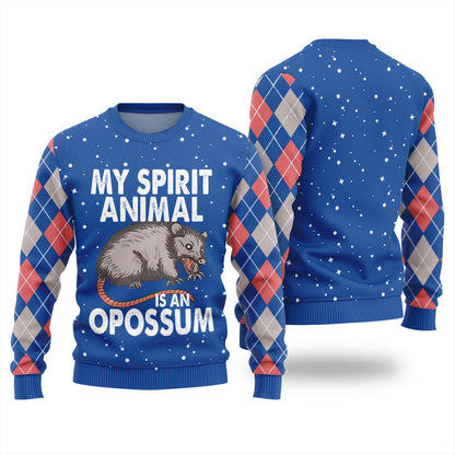 My Spirit Animal Is An Opossum Ugly Christmas Sweater