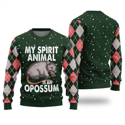 My Spirit Animal Is An Opossum Ugly Christmas Sweater