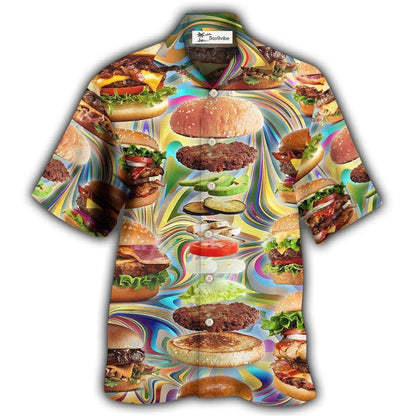 Hawaiian Shirt / Adults / S Food Lover My Love Is For Hamburger - Hawaiian Shirt 