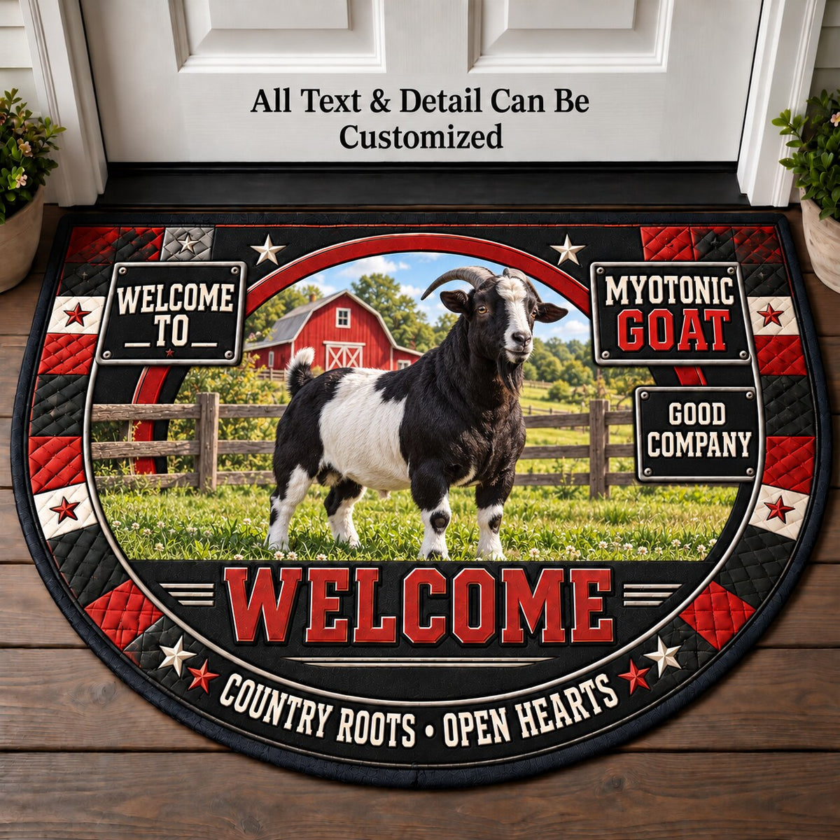 Myotonic Goat Personalized Half Round Mat | 5To9Vibe