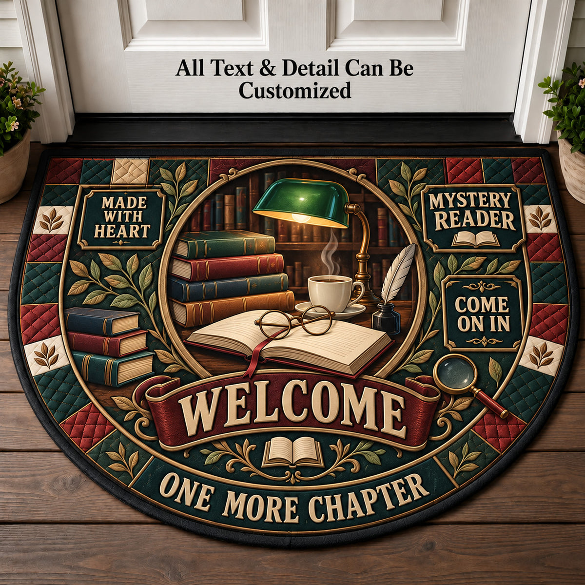 Mystery Reader Personalized Half Round Mat | 5To9Vibe