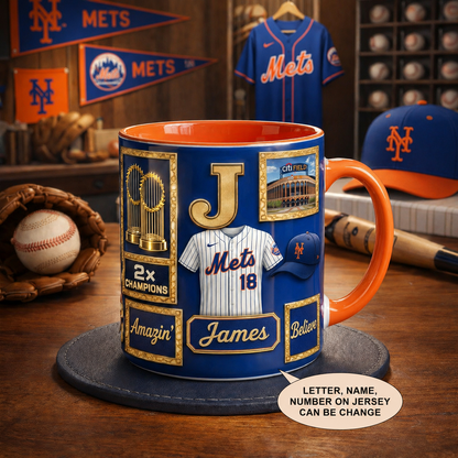 Taza de béisbol con diseño de acento y equipo de béisbol personalizado - Taza de 11 oz con diseño de acento, 250 aniversario
