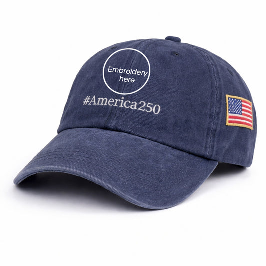 Baseball Cap America 250 Anniversary Embroidered Logo Premium Washed Cap Hot Sale