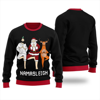 Namasleigh Yoga Men's Ugly Christmas Sweater