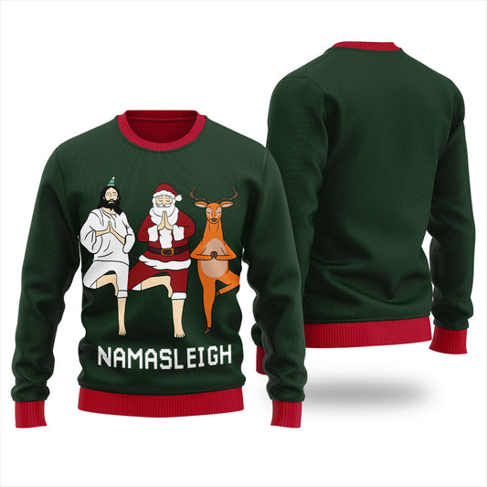 Namasleigh Yoga Ugly Christmas Sweater
