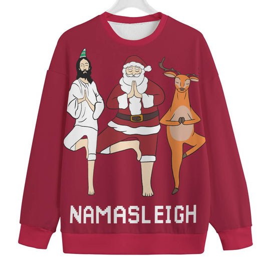 Namasleigh Yoga Women's Plus Size Ugly Christmas Sweater