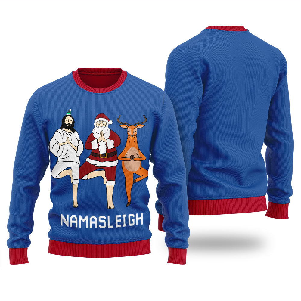 Namasleigh Yoga Women's Ugly Christmas Sweater